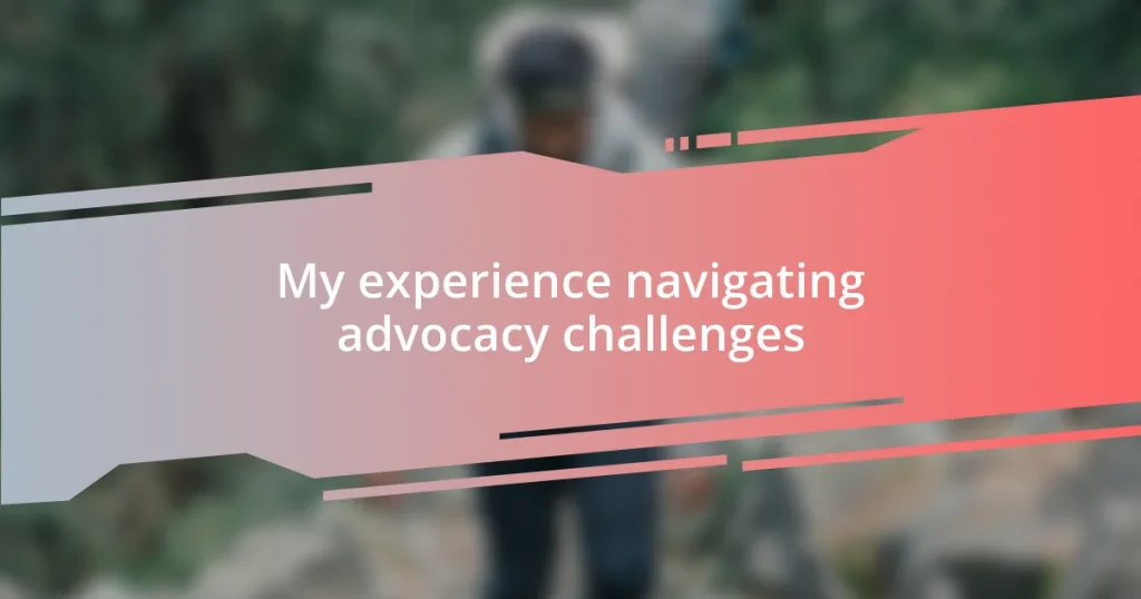 My experience navigating advocacy challenges