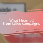 What I learned from failed campaigns