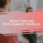 What I learned from student feedback